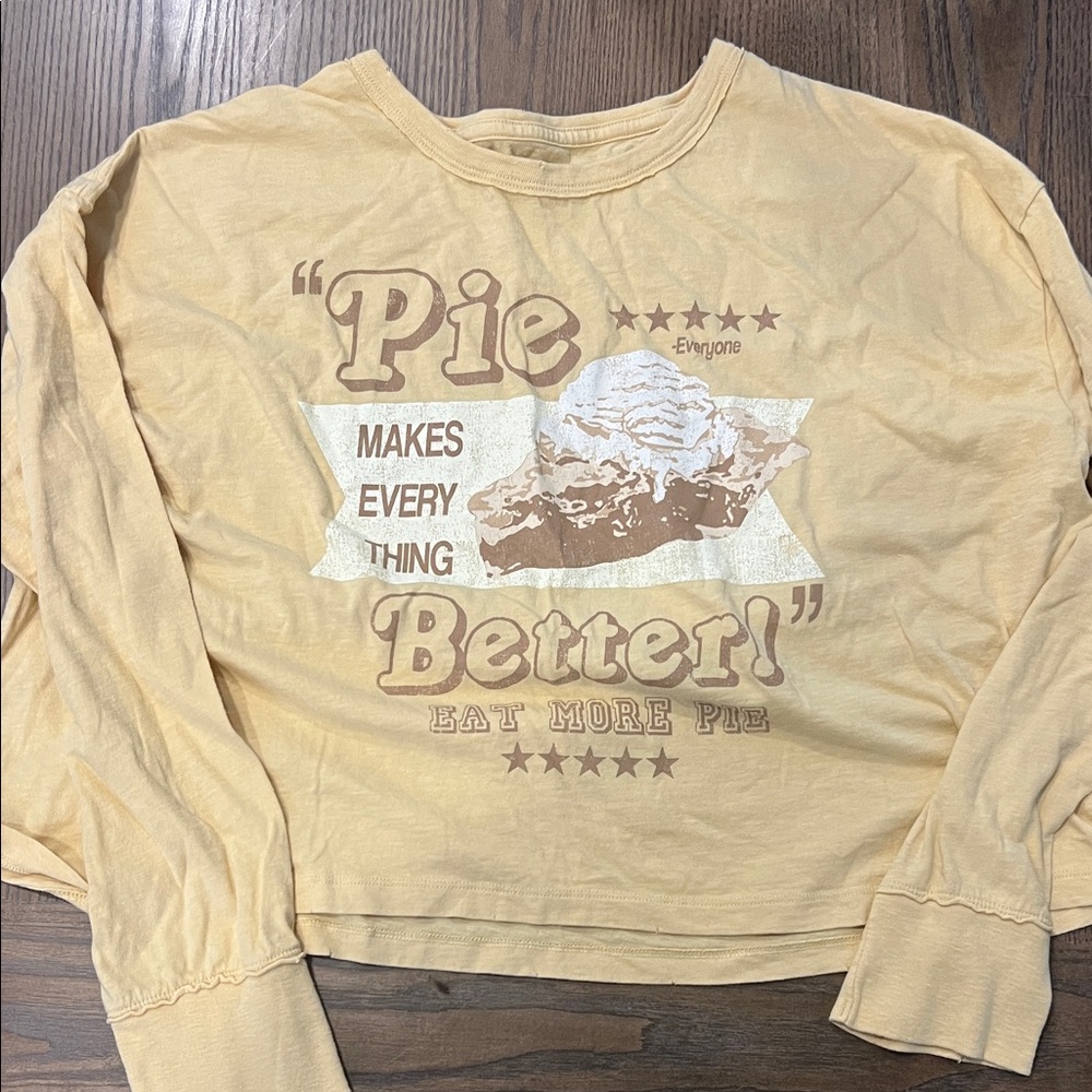 Aerie Mustard Long Sleeve Top; Cropped